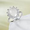 Anillo de oro Longlong, estilo francés, de lujo, con diseño de girasol en plata S925 Shuimoyu 8x10, con forma de huevo chino.