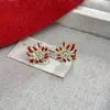Brincos Coloridos de Fogos de Artifício com Gotejamento de Tinta Dopamina Doce, Brincos com Design Moderno e de Alta Qualidade, Brincos Festivos Vermelhos de Ano Novo