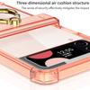 Para funda de teléfono con airbag Samsung Z Flip4 color sólido hebilla de anillo eje anticolisión todo incluido plegable creativo hombres y mujeres