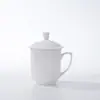 Taza de Té de Cerámica Jingdezhen Blanca Pura con Tapa Grabado Hueso de China Oficina Reunión Hotel Taza de Agua Regalo Logo Impreso
