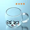 Taza de Té con Emoticono de Vidrio Taza de Agua Creativa Barriga Grande Regalo Ins Taza de Vidrio Taza de Café Linda