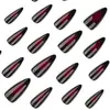 Piezas de Uñas Portátiles Negras Góticas Desgastadas Y2K Genial Comercio Exterior Más Vendido Manicura de Uñas Cortas Almendradas