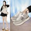 Zapatilla de Cuero Stomp Feeling Forrest Gump para Mujer Primavera Nuevo Cyber Celebridad Hot Dee Zapatos Antideslizantes Suela Suave Zapatos para Correr