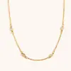 Collar Cruzado Europeo y Americano con Circonita Marquise Acero Inoxidable Chapado en Oro de 18K Sentido de Diseño de Nicho Moda Simple Collar para Mujeres