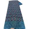 Tejido de encaje con bordado floral por todas partes, vestido de encaje estilo étnico de Ghana