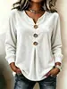 2026 Comercio exterior transfronterizo europeo y americano Amazon nuevo top de terciopelo para mujer elegante de manga larga con botones y cuello en V Camiseta
