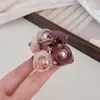 Novo grampo de cabelo flor de pérola elegante e versátil, estilo coreano de alta qualidade, flor de rosa cor de champanhe