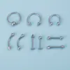 Variedade transfronteiriça de argola de nariz body piercing aço inoxidável personalidade pequeno fresco é joia folhas letra perfuração atacado