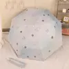 Guarda-chuva Azul Gradiente Fresco Estilo Ins para Gatos, Guarda-sol Portátil, Guarda-chuva de Alto Valor de Uso Duplo para Estudantes, Adequado para Dias Ensolarados e Chuvosos, Unissex