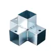 Conector de canto para tubo quadrado sem solda peça de fixação conector reto de duas vias três vias junta galvanizada para tubo quadrado
