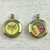 Mini Ojo del Dios de la Riqueza de Cinco Vías Thangka Estéreo Pintado a Mano Rub Buda Dios Amarillo de la Riqueza Ojo de Tara Colgante de Acero de Titanio Accesorios DIY