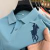 2026 Nueva Camiseta de Verano para Hombre de Manga Corta Color Sólido Ropa para Hombre con Cuello Camisa Polo Bordada de Gama Alta Top para Hombre
