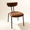 Sillas de Comedor Transfronterizas, Muebles de Restaurante de Moda, Taburetes de Panel de Metal de Hierro Estilo Vintage, Sillas Simples con Funda Suave