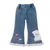 Jeans para Niña Otoño e Invierno 2025 Nuevos Elegantes Pantalones de Invierno para Niños Pantalones Acampanados de Invierno Gruesos de Forro Polar para Bebé