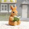Miniatura de conejo de dibujos animados, adorno decorativo para escritorio, resina creativa, para jardinería y paisajismo.