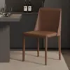 Cadeira de jantar em couro de sela para uso doméstico, cadeira de jantar italiana minimalista moderna de luxo leve, cadeira de mesa de jantar minimalista nórdica com encosto