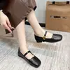 Zapatos Mary Jane Retro de Moda para Mujer, Nuevo Estilo Primavera 2026, Planos de Goma con Tacón Bajo de PU, Versátiles para el Trabajo, Zapatos Pequeños de Cuero