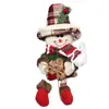 Decoraciones Colgantes Transfronterizas para Muñecas de Navidad, Colgante de Árbol de Navidad a Cuadros con Muñeco de Papá Noel y Muñeco de Nieve