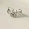 Anillo Giratorio de Plata Tailandesa para la Ansiedad Anillo para el Dedo Índice Multi-Círculo Cuentas de Transferencia Auspicioso Transferencia Moda Coreana Regalo para Novia