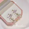 "Notas Florales" Estilo Hada Estilo Mori Color Mágico Flor Estilo Mori Pendientes Estilo Hada Estilo Hada Romántico Clip para Oreja sin Agujeros para Mujeres