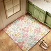Alfombrilla de Piso para Baño Floral Americana Cuadrada de Lodo Diatomeas Alfombrilla de Piso para Inodoro Antideslizante Alfombrilla Absorbente de Agua Felpudo Transfronterizo