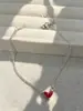 Collar de Corazón Rojo Pequeño para Mujer 2024 Nuevo Diseño de Lujo Serie Corazón Colgante Versátil Exquisita Cadena para Clavícula Joyería