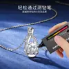 Comercio Exterior Venta al por mayor transfronteriza Collar de Moissanita Lujo de alta gama accesible Cadena para la clavícula de Plata de Ley S925 Diseño simple Infinito Gota de Agua
