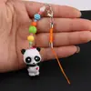 Colgante de Panda de Pie Estilo Chino Cuerda para Colgar en el Teléfono Móvil Colgante para Bolsos Hechos a Mano DIY Llavero Accesorios de Joyería