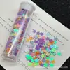 Decoraciones Ecológicas para Uñas con Purpurina, Estrella de Cinco Puntas Dorada y Plateada Mezclada con Escamas Finas Pegatinas para Uñas DIY Decoraciones
