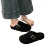 Sandalias sin cordones de suela gruesa y punta cerrada, estilo nuevo 2026, inspiradas en Birkenstock para mujer, diseño retro con hebilla metálica, fáciles de poner, versátiles