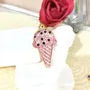 Novo Chaveiro DIY de Pintura de Diamante Transfronteiriço Desenho Animado Pingente de Sorvete Artesanal Diamante de Ponto Infantil Adesivo de Diamante Brilhante