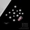 Decorações de Arte para Unhas em Resina Floco de Neve Natal Branco Inverno Hexagonal Flocos de Neve Simulados Planos Acessórios Mistos para Unhas