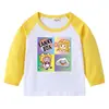 2023 transfronteiriço nova primavera e outono camiseta infantil gola redonda cartoon camisa de manga comprida camisa de fundo meninos e meninas bebê camiseta de algodão