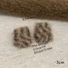 Pendientes de Aro de Felpa Retro con Estampado de Leopardo Maillard para Mujer, Pendientes Populares de Lujo Ligero de Nicho para Otoño e Invierno