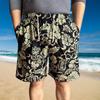 Shorts de Playa para Hombre de Verano para Uso al Aire Libre, Vacaciones Casuales, Estilo Étnico, Shorts de Algodón y Lino de Secado Rápido para Hombre