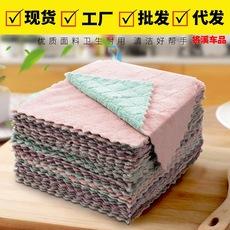 Trapo engrosado para lavar platos, toalla de limpieza antiadherente para aceite, especial para cocina, absorbente, oficina, tela de doble cara de vellón coral