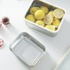 Caja de conservación de alimentos rectangular transparente grande de acero inoxidable 304 con tapa, caja de almacenamiento para refrigerador y congelador, venta al por mayor