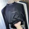Camiseta básica de terciopelo de doble cara para niños de invierno, nueva de otoño e invierno, para niños medianos y grandes, de cuello alto, cálida, camiseta, moda infantil