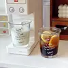 Estilo Ins vaso de vidrio de alto valor vaso de agua con tapa abatible vaso para el desayuno del hogar transparente se puede imprimir con LOGOTIPO vaso de regalo
