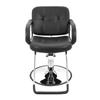 Silla de Barbero Venta Directa de Fábrica Hongzi, Negra, Diseño Simple, Piel Sintética PU, Altura Ajustable, Silla Giratoria de 360 Grados para Salones de Peluquería