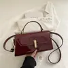 2026 Novo Modelo Moda Pu Simples Estilo Diário Texturizado Cor Sólida Pequena Bolsa Quadrada Elegante Versátil Bolsa de Ombro Transversal