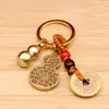 Latón Atrae Fortuna Tai Chi Bagua Calabaza Pequeña Llavero Silbato Ábaco Campana Llavero de Calabaza Colgante de Coche Venta al por Mayor