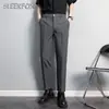 Nova coleção de inverno: calça masculina business casual com forro de fleece adicionado, tecido mais espesso, caimento elegante, design simples, respirável e um toque de luxo discreto