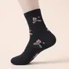 Calcetines de mamá para mujer, de mediana edad y ancianos, con flor de loto, de media pantorrilla, jacquard, puño ancho, para ancianos, calcetines de otoño e invierno, otoño e invierno de la abuela, calcetines Zhuji