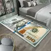 Alfombra de piso de moda temática de dólar estadounidense más vendida en Amazon y Temu para dormitorio, resistente a la suciedad y fácil de mantener, alfombra de mesita de noche disponible para dropshipping