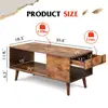 Mesa de Centro Retro Plegable Elevable con Compartimento de Almacenamiento Multifuncional Mesa de Té Mesa Plegable Mesa para el Hogar Escritorio de Computadora