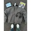 Chaqueta Bomber de Calle Americana para Hombre Primavera y Otoño Nueva Holgada y Versátil Casual Cuello Alto Uniforme de Béisbol Chaqueta de Entrenador