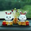 Adornos de Coche de Conejito, Artículos de Decoración para el Tablero del Coche, Figuras de Conejo de Regalo, Juguetes para el Tablero