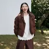 [Temporada de Renovação da Moda de Inverno] Jaqueta Curta de Pato Xadrez Versátil Retrô para Mulheres 26 Novo Estilo de Inverno Casaco Quente Solto