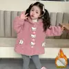 Chaqueta de Polar para Niña Otoño e Invierno 2025 Nuevo Estilo Urbano Suéter de Lana de Dibujos Animados para Niños Top Grueso de Invierno para Bebé Niña